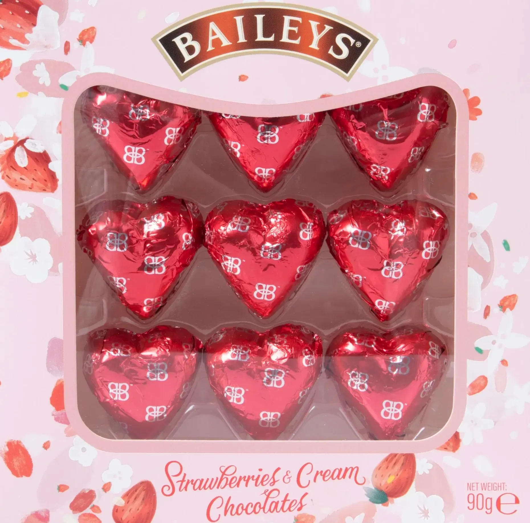 Baileys maitosuklaasydämet mansikkakerma 90g