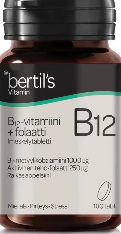 bertil´s B12-vitamiini+Folaatti 100 tabl.