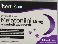 bertil's Melatoniini 1,9 mg + rauhoittavat yrtit 60 tabl