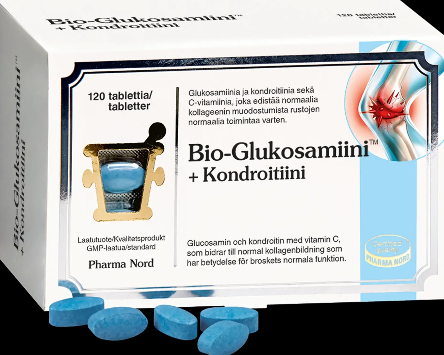 Bio-Glukosamiini™+ Kondroitiini ravintolisä 120 tabl.