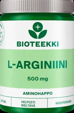 Bioteekki L-Arginiini 500 mg aminohappo ravintolisä 90 tabl.