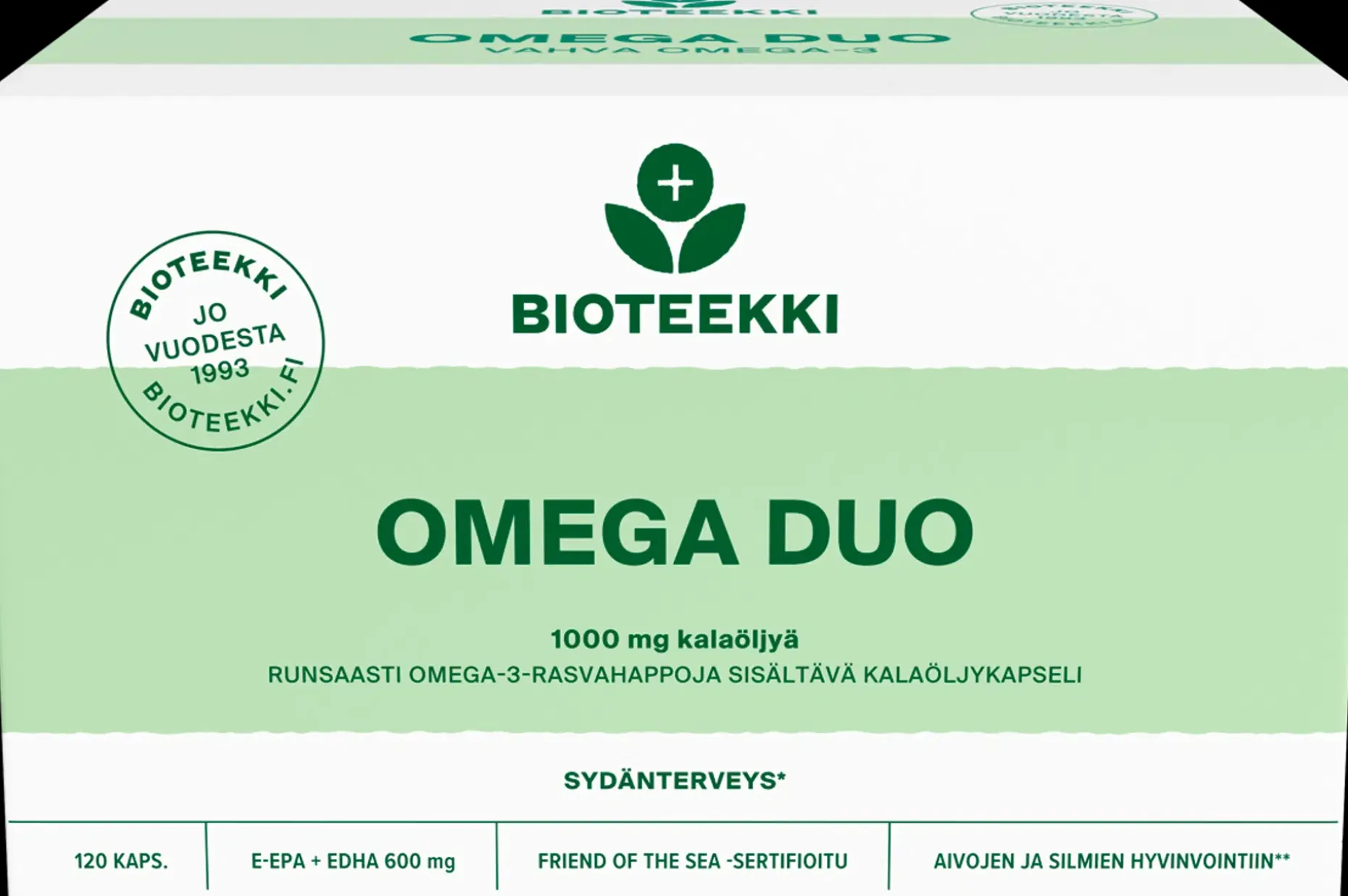 Bioteekki Omega Duo rasvahappovalmiste ravintolisä 120 kaps.