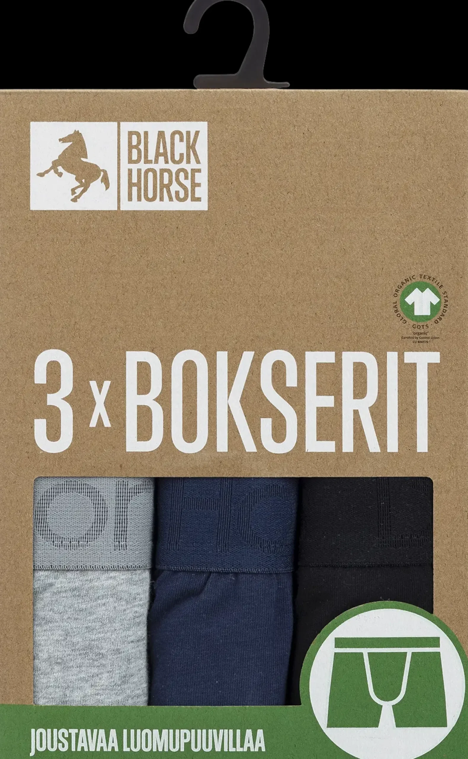 Black Horse miesten bokserit 3-pack I125