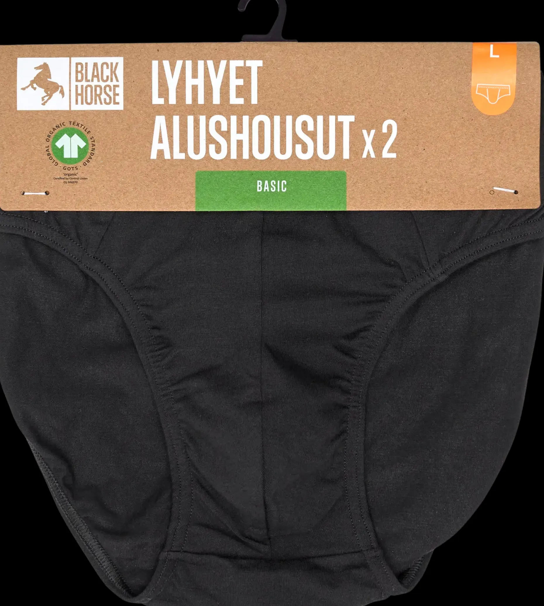 Black Horse miesten lyhyet alushousut Basic 2-pack