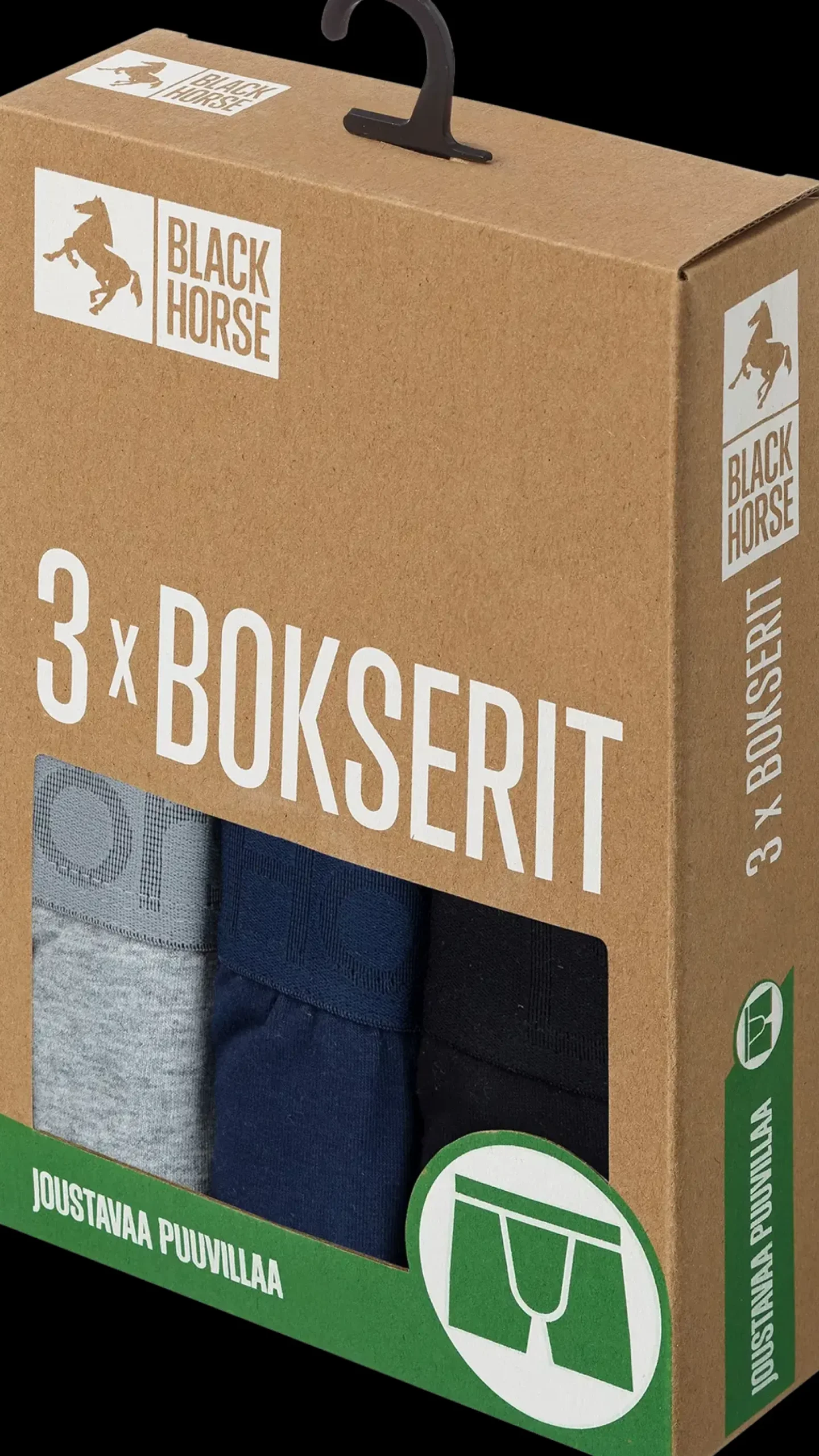 Black Horse 3-pack bokserit