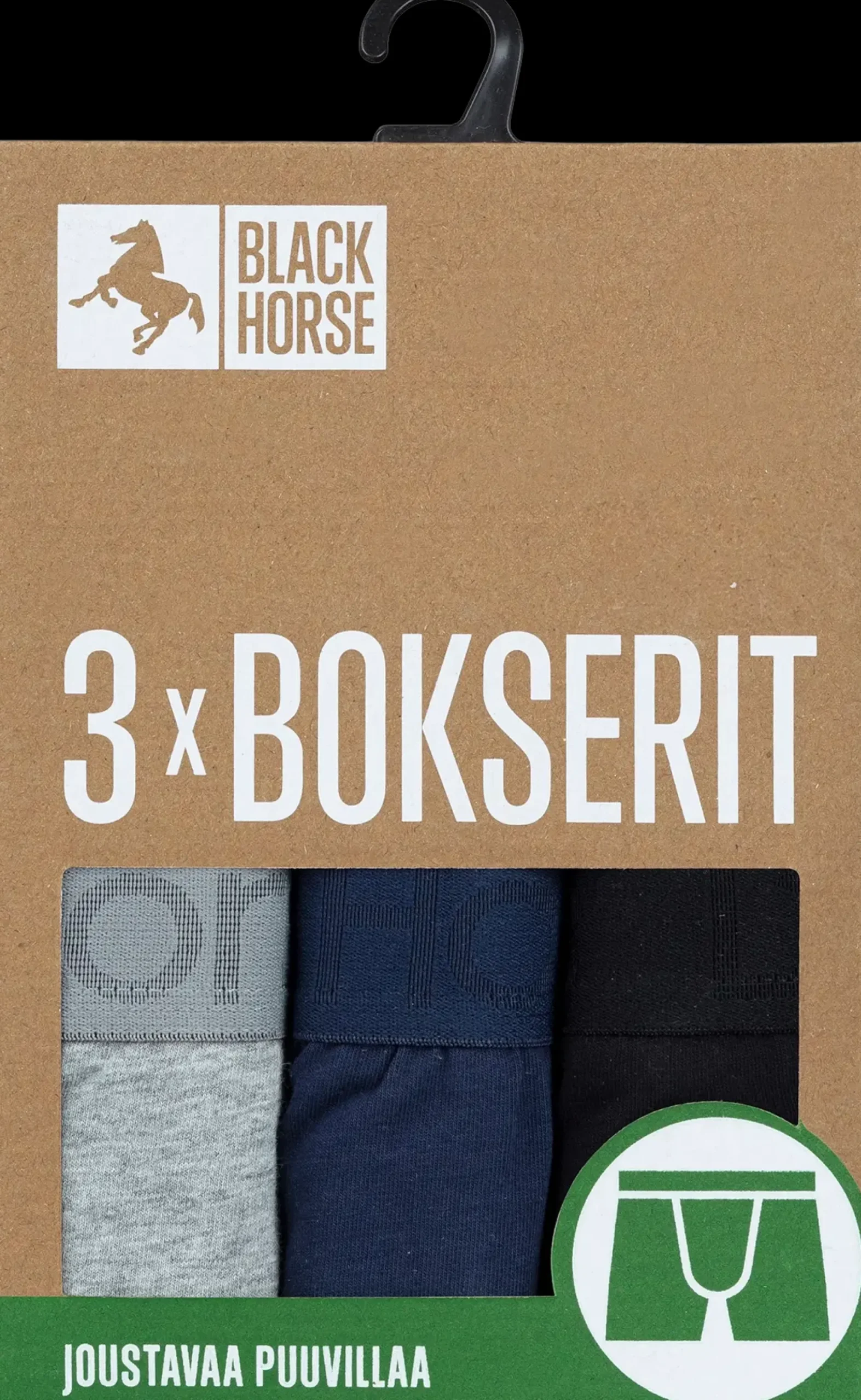 Black Horse 3-pack bokserit