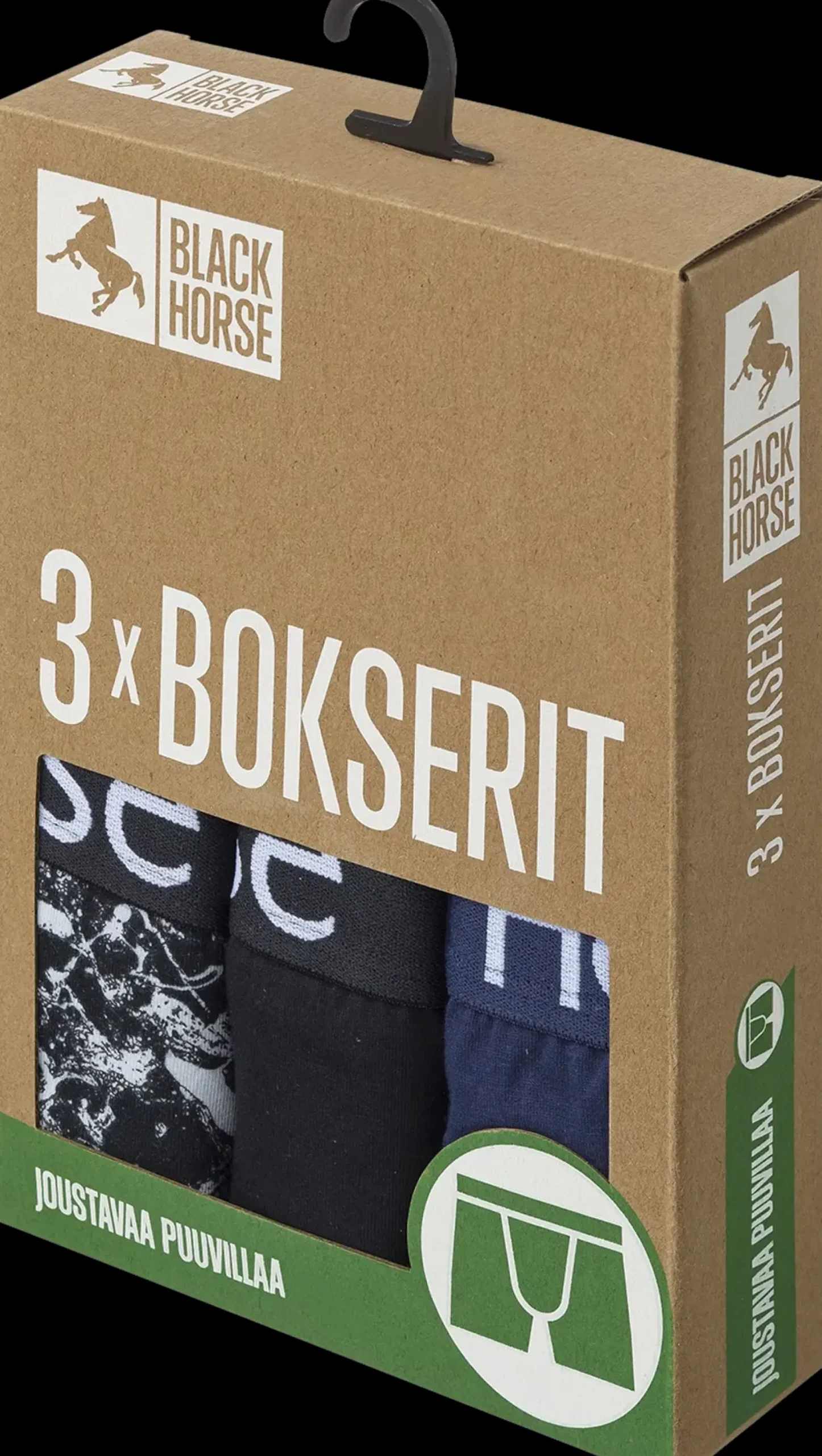 Black Horse 3-pack bokserit