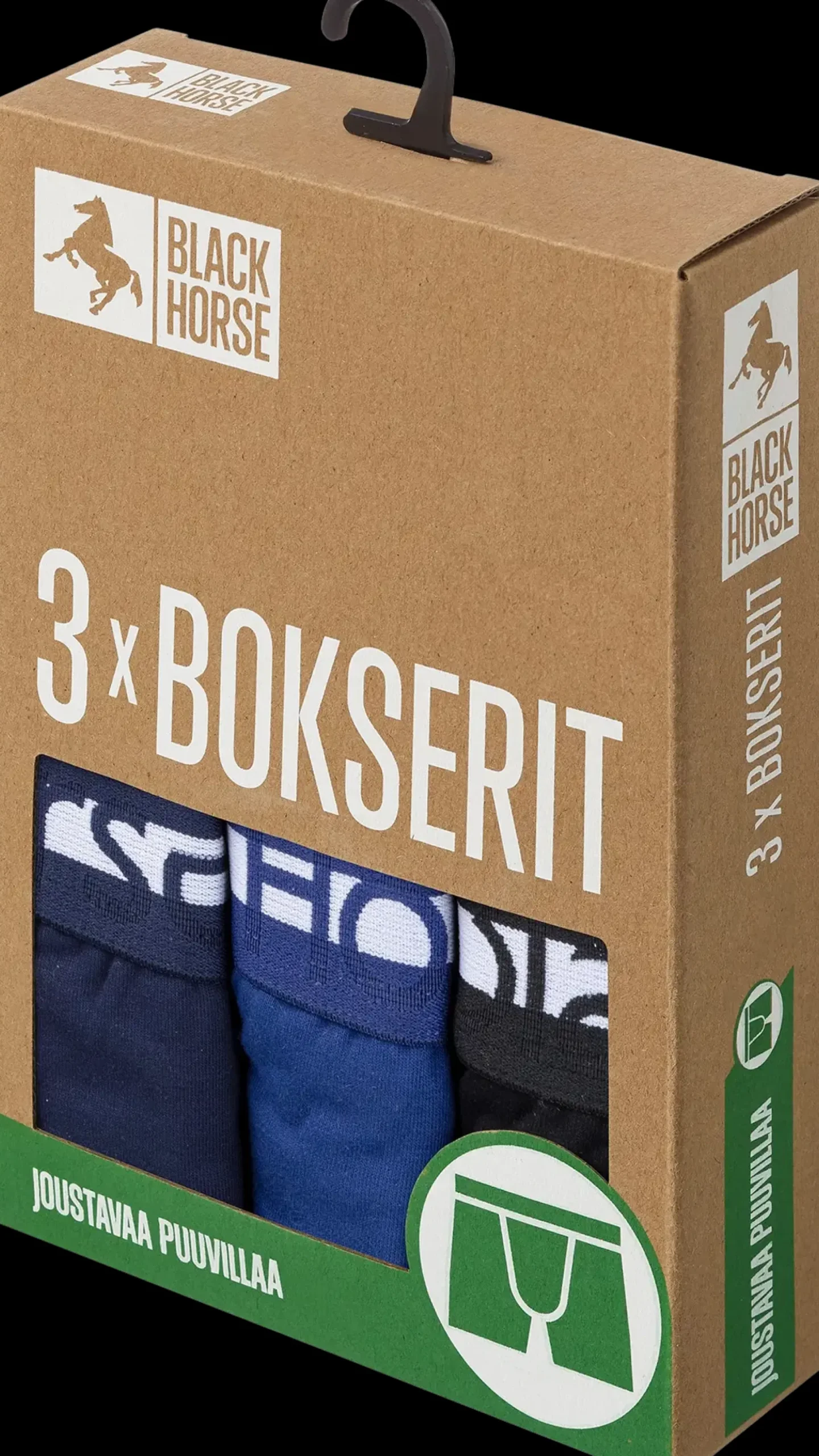 Black Horse 3-pack bokserit