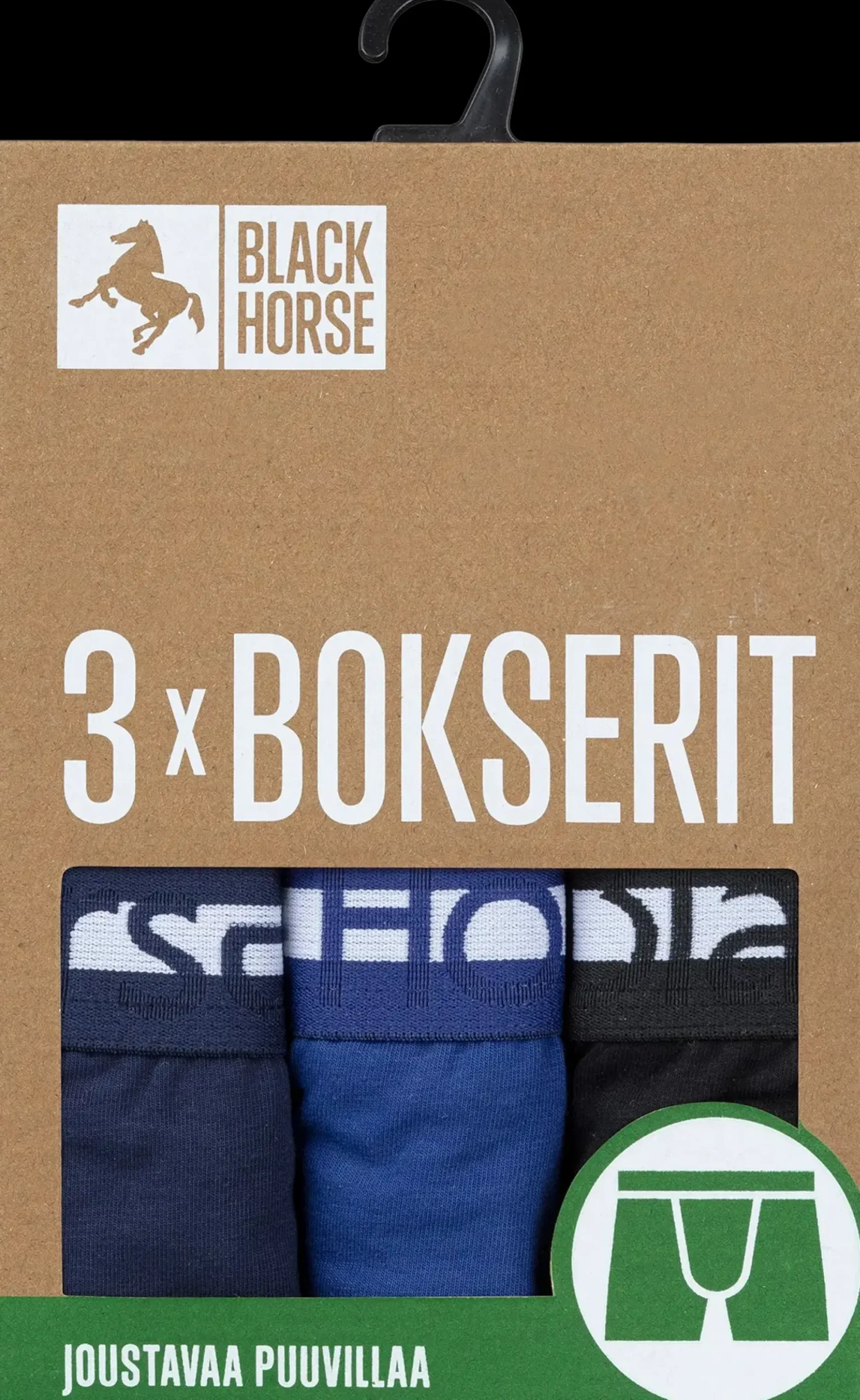 Black Horse 3-pack bokserit