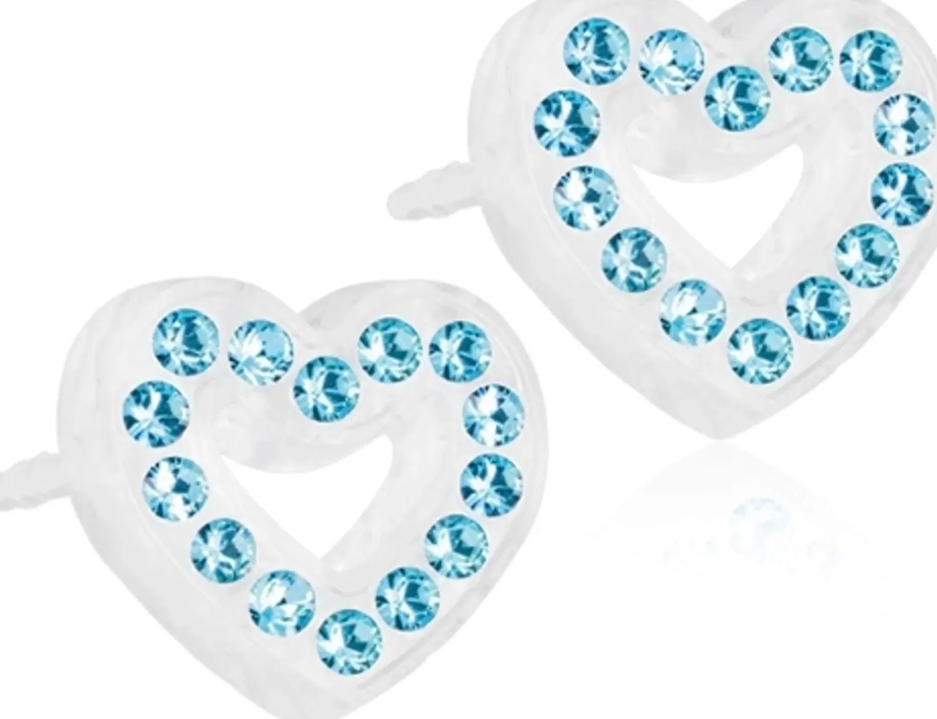 Blomdahl Brilliance Heart Hollow Aquamarine korvakorut 10mm