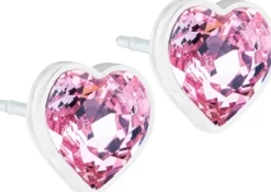 Blomdahl Heart Light Rose korvakorut 6 mm