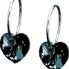 Blomdahl Ring 14mm Heart 10mm, Black Diamond korvakorut