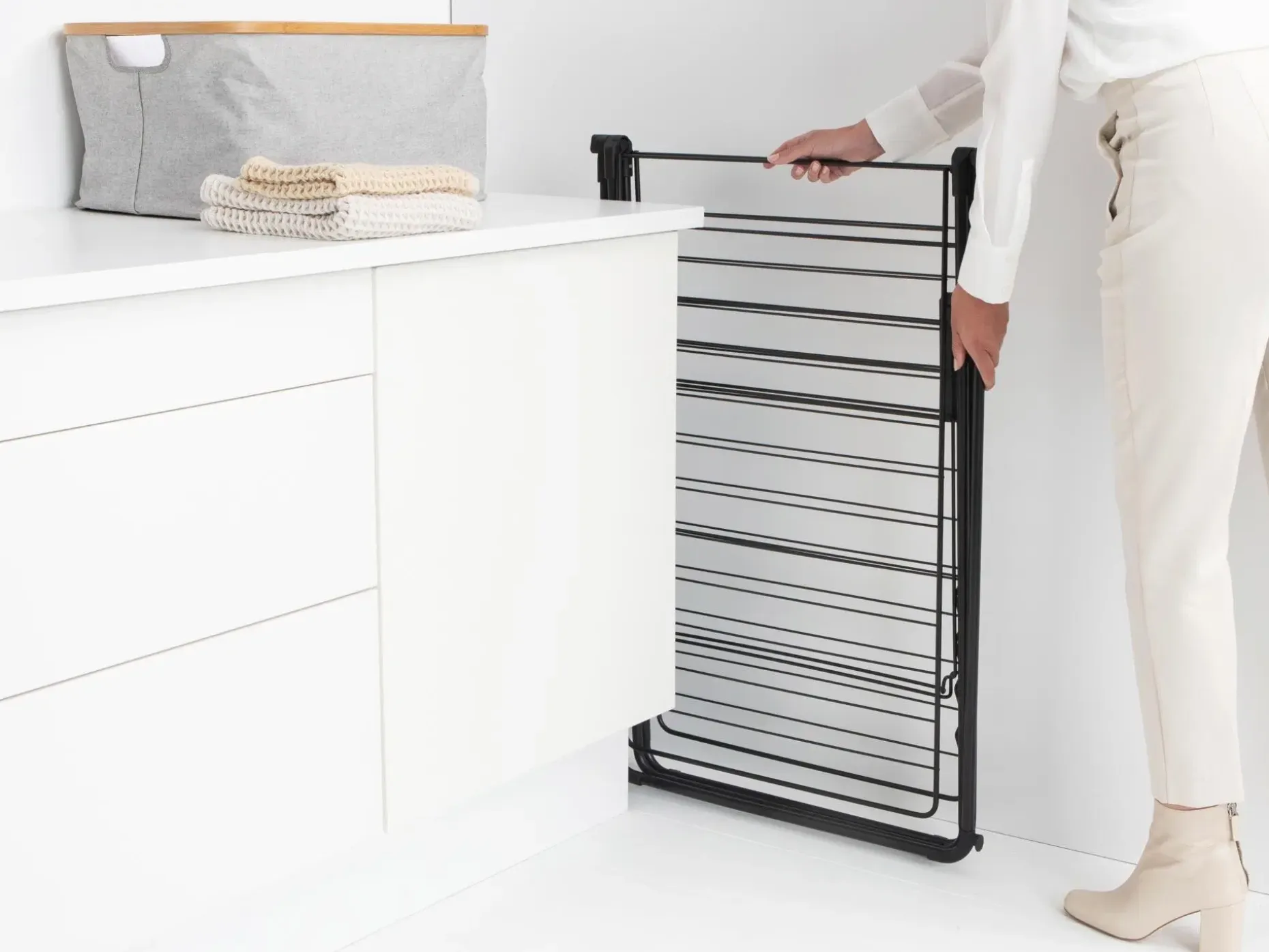 Brabantia Hangon pyykinkuivausteline 25m + tanko matt black