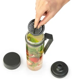 Brabantia Make & Take vesipullo siivilällä dark grey