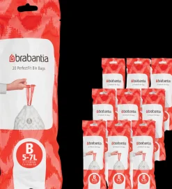 Brabantia PerfectFit roskapussit B 5L, 10 rullaa 200 pss valkoinen