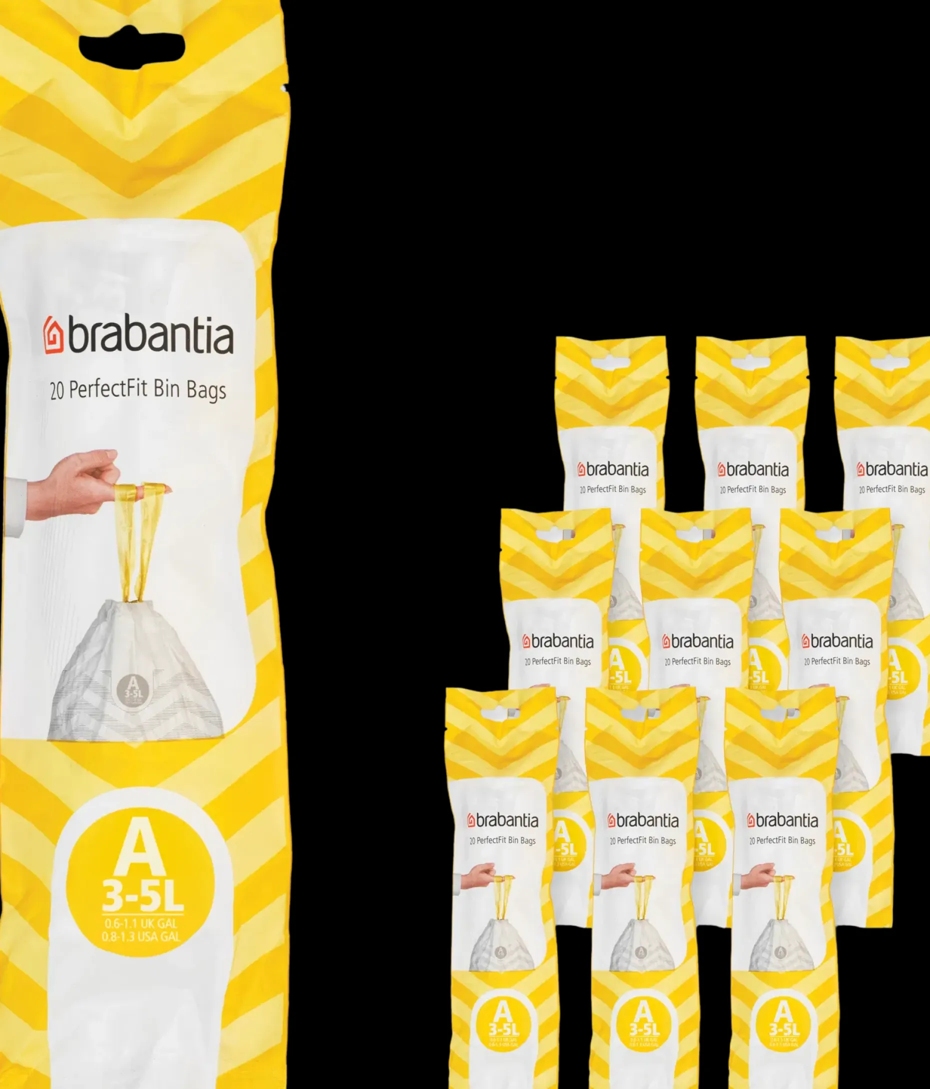 Brabantia PerfectFit roskapussit A 3L 200pss white