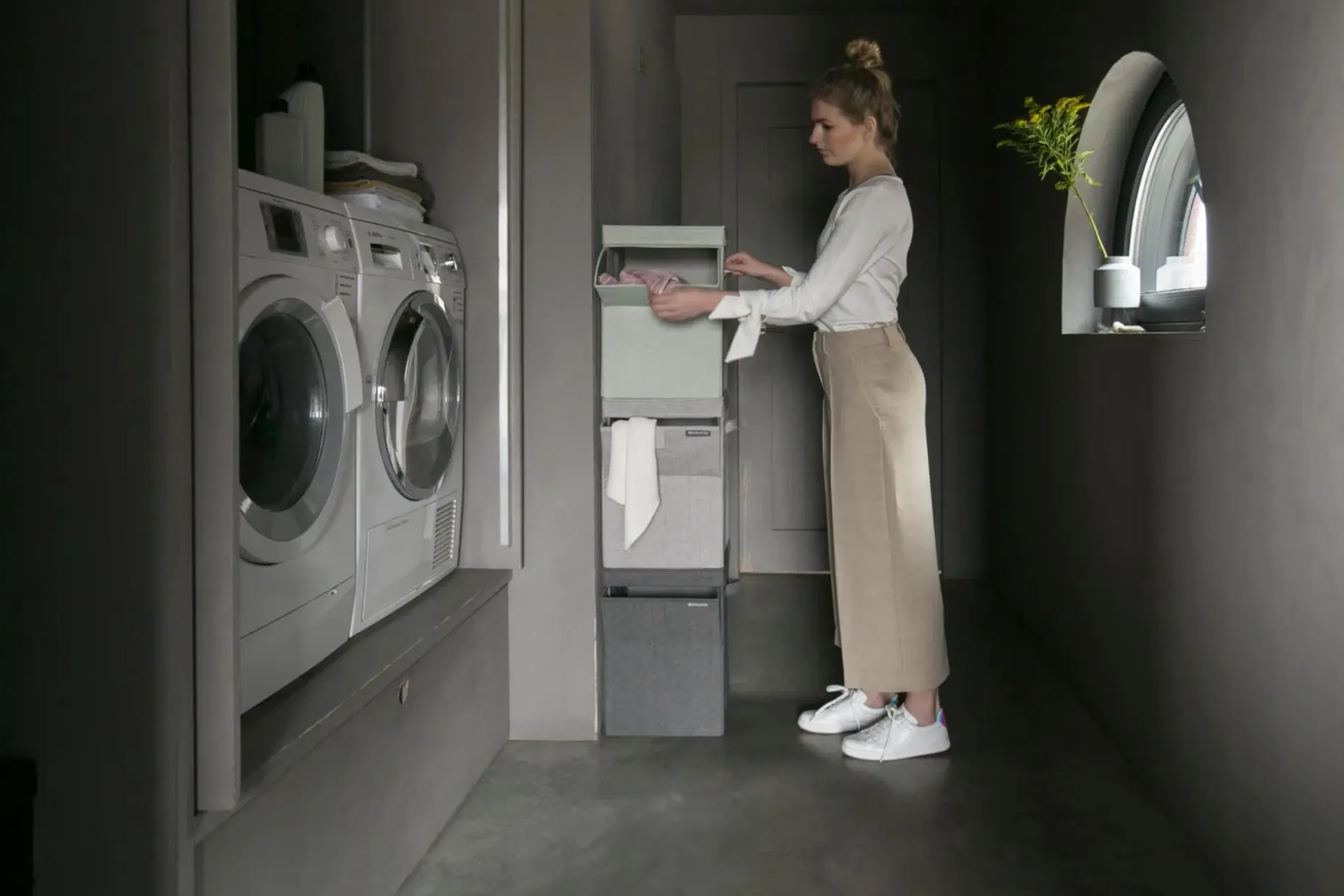 Brabantia pinottava pyykkikori 35L grey