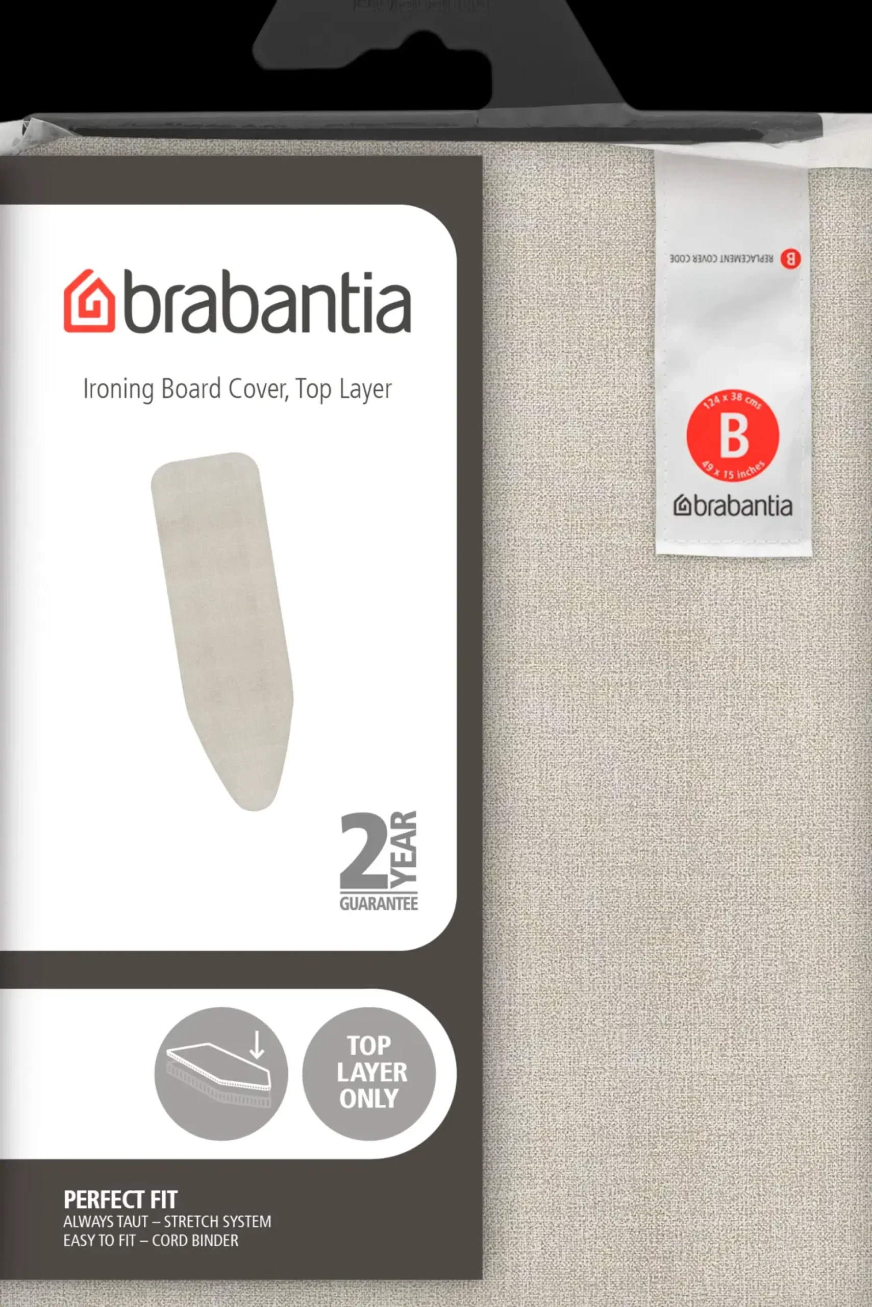 Brabantia silityslauta B 124 x 38 cm SSIR black denim grey
