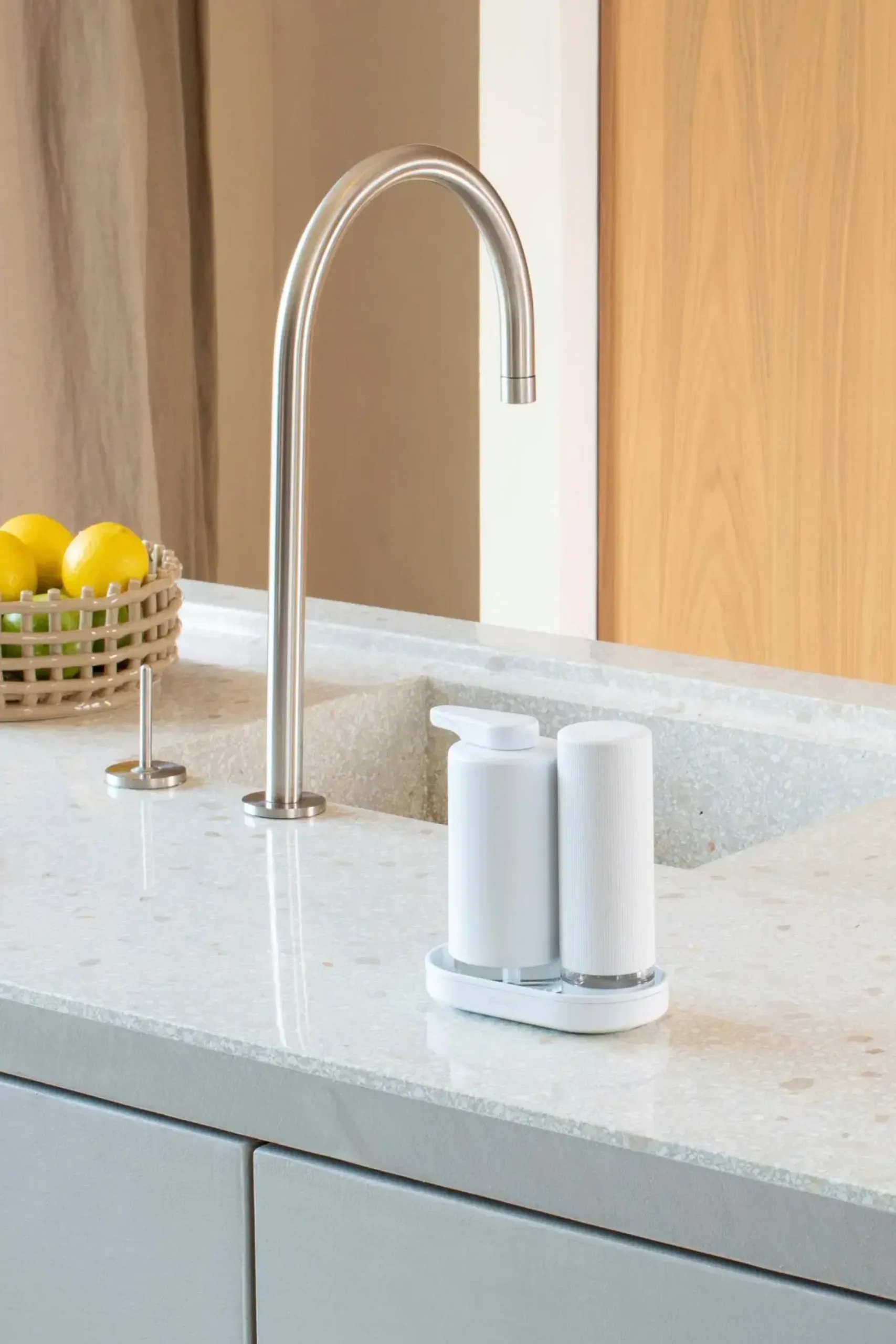 Brabantia SinkStyle saippua-annostelijasetti mineral fresh white