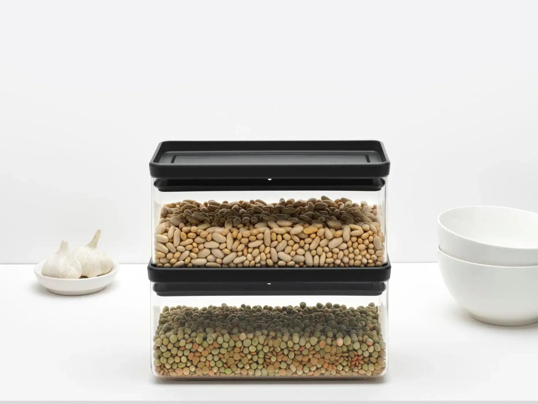 Brabantia Tasty+ pinottava säilytyspurkki 1,5L dark grey