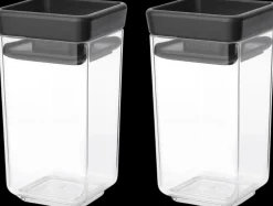 Brabantia Tasty+ pinottava säilytyspurkki 2 kpl dark grey