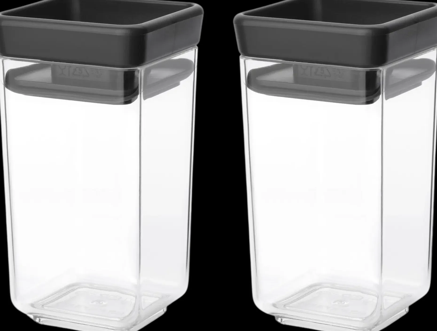 Brabantia Tasty+ pinottava säilytyspurkki 2 kpl dark grey