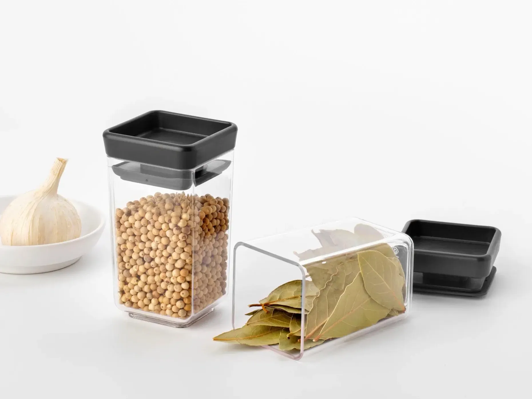 Brabantia Tasty+ pinottava säilytyspurkki 2 kpl dark grey