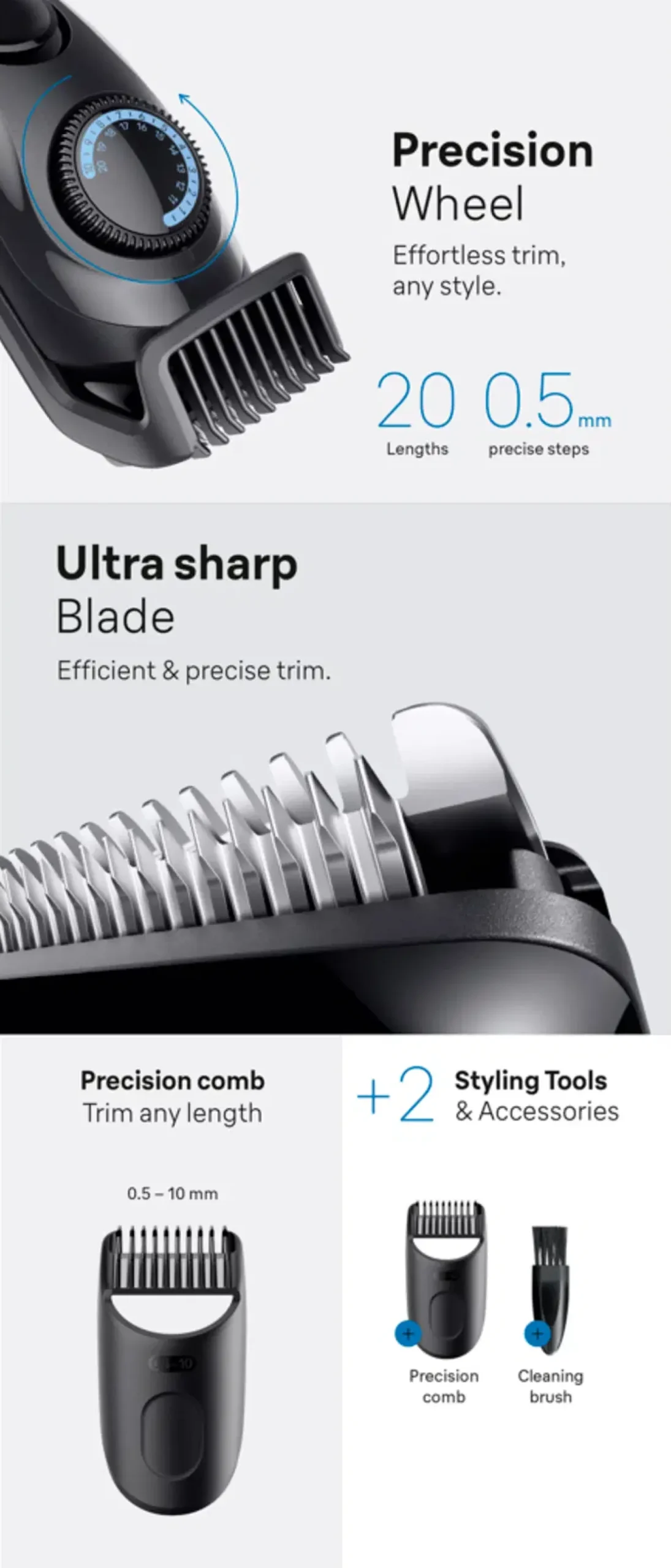 Braun Series 3 Styler BT 3500 Black/Blue Partatrimmeri