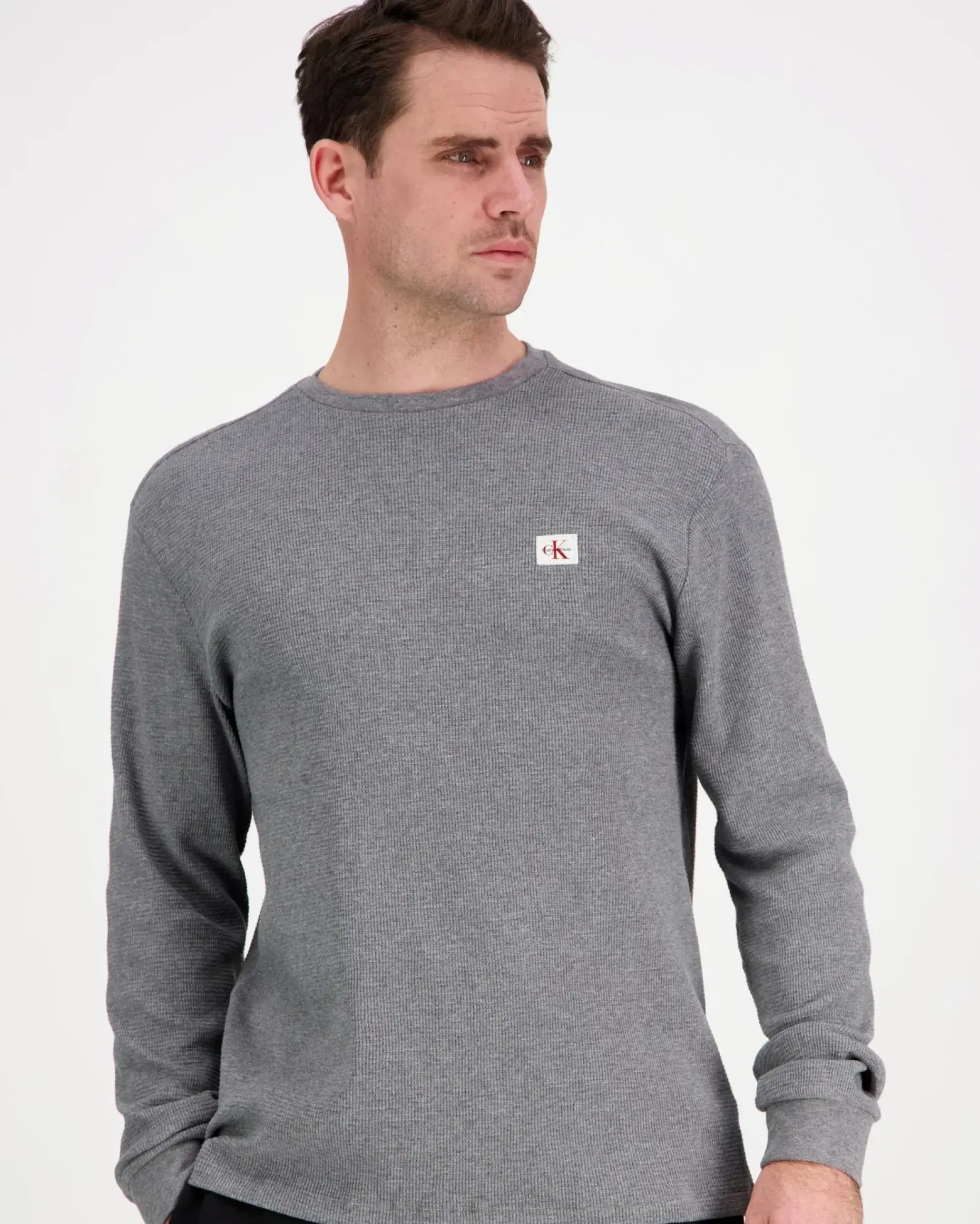 Calvin Klein Jeans Ls waffle badge crewnk tee t-paita