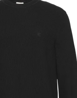 Calvin Klein Ls textured cotton crewnk sweater neule