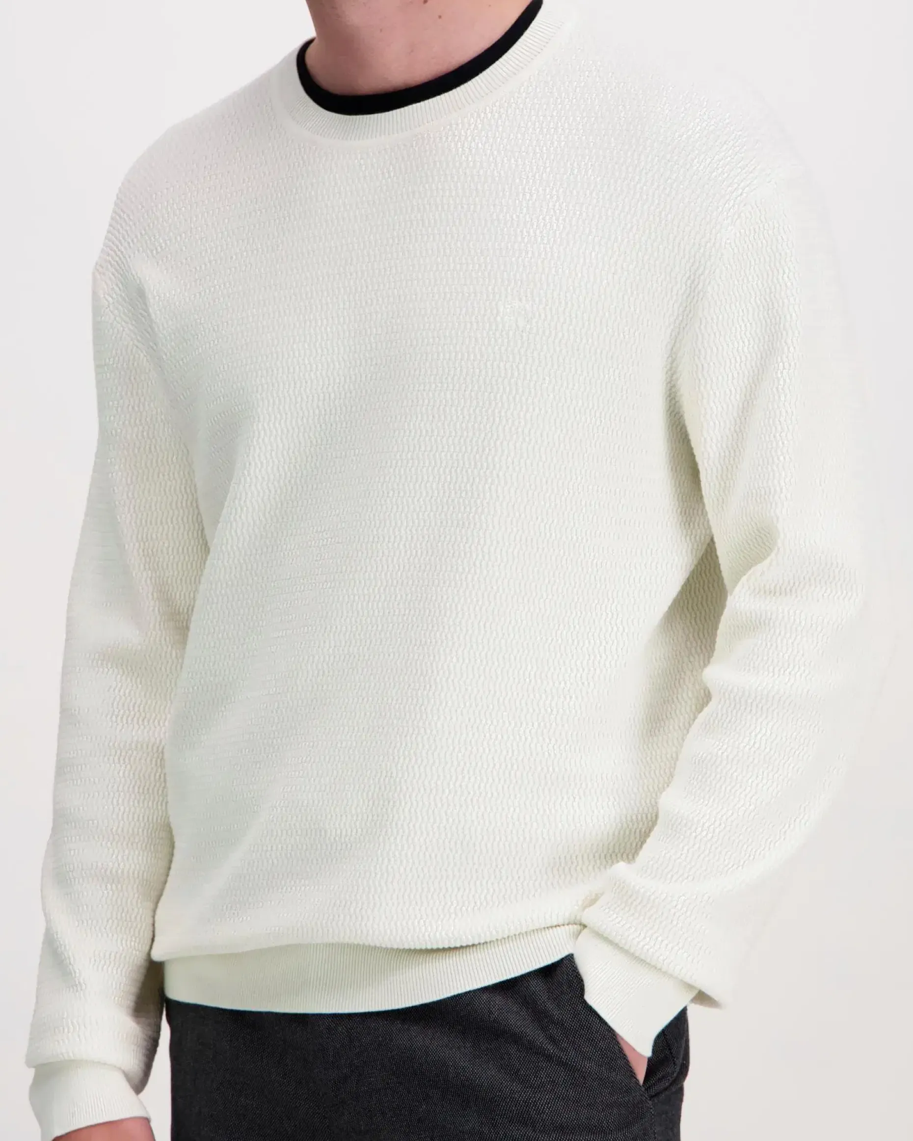 Calvin Klein Ls txtr cttn crwnk s neule