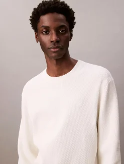 Calvin Klein Ls txtr cttn crwnk s neule