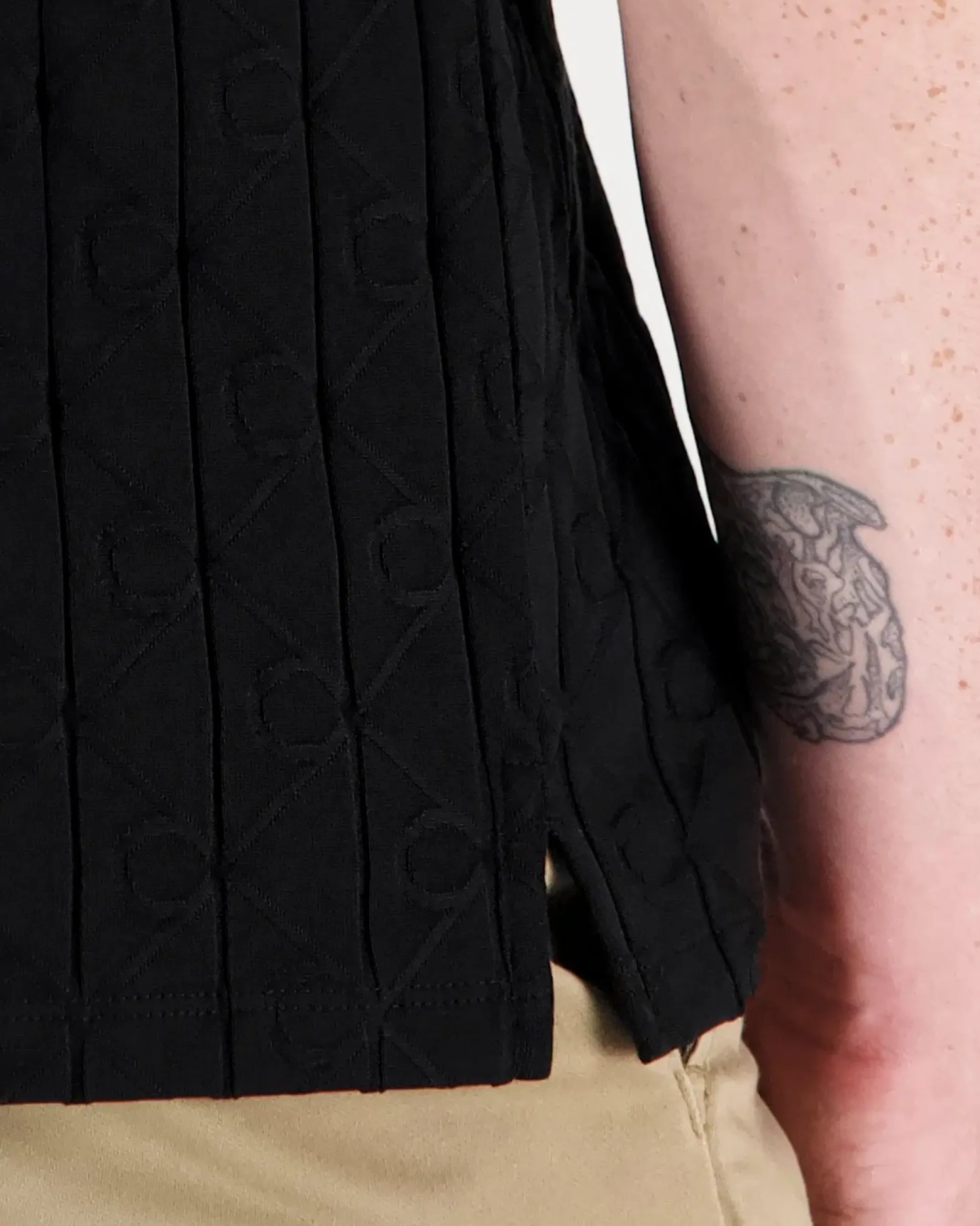 Calvin Klein Ss dbl mercerized emblem jacquard pikee