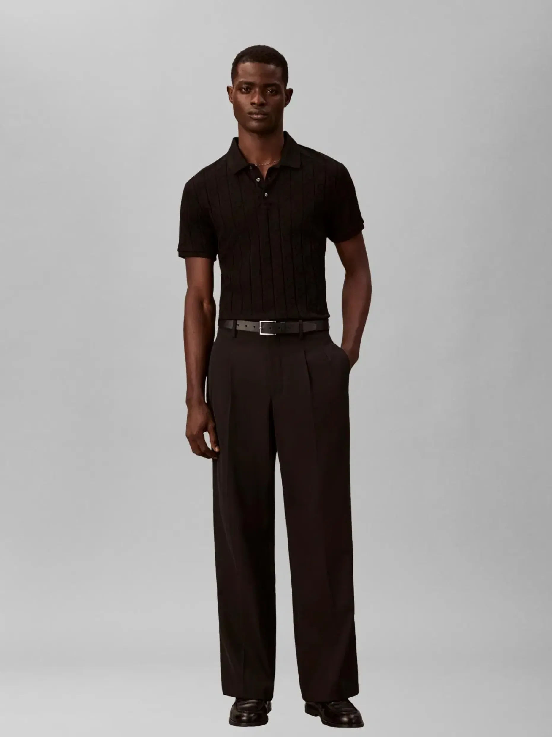 Calvin Klein Ss dbl mercerized emblem jacquard pikee