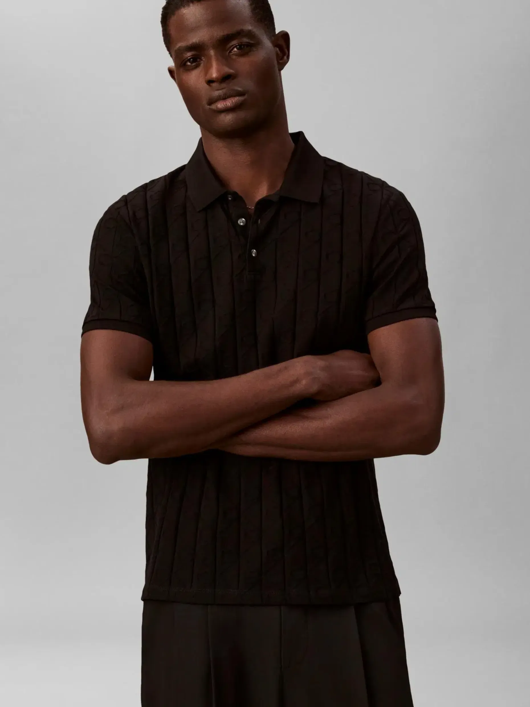 Calvin Klein Ss dbl mercerized emblem jacquard pikee
