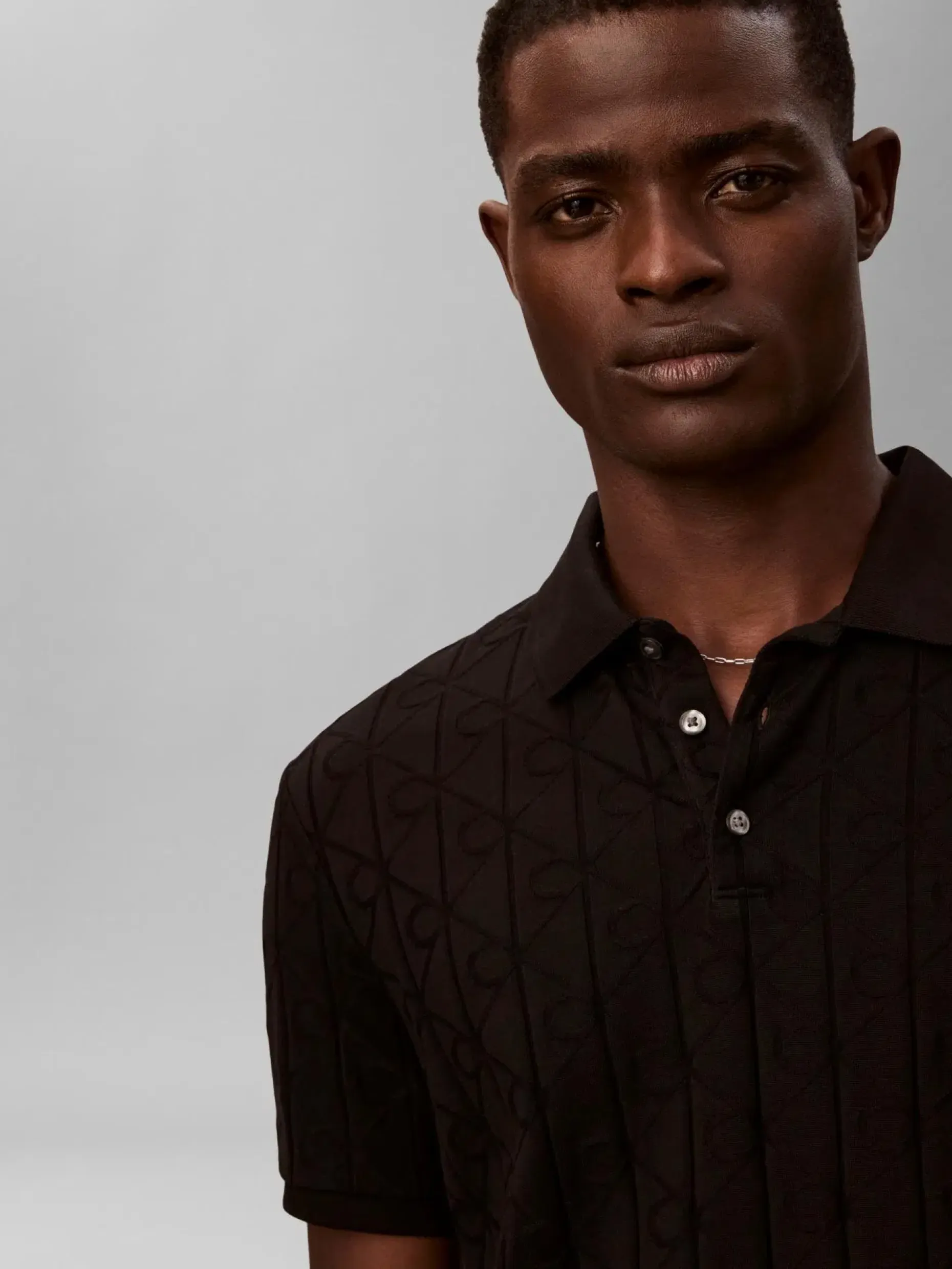 Calvin Klein Ss dbl mercerized emblem jacquard pikee