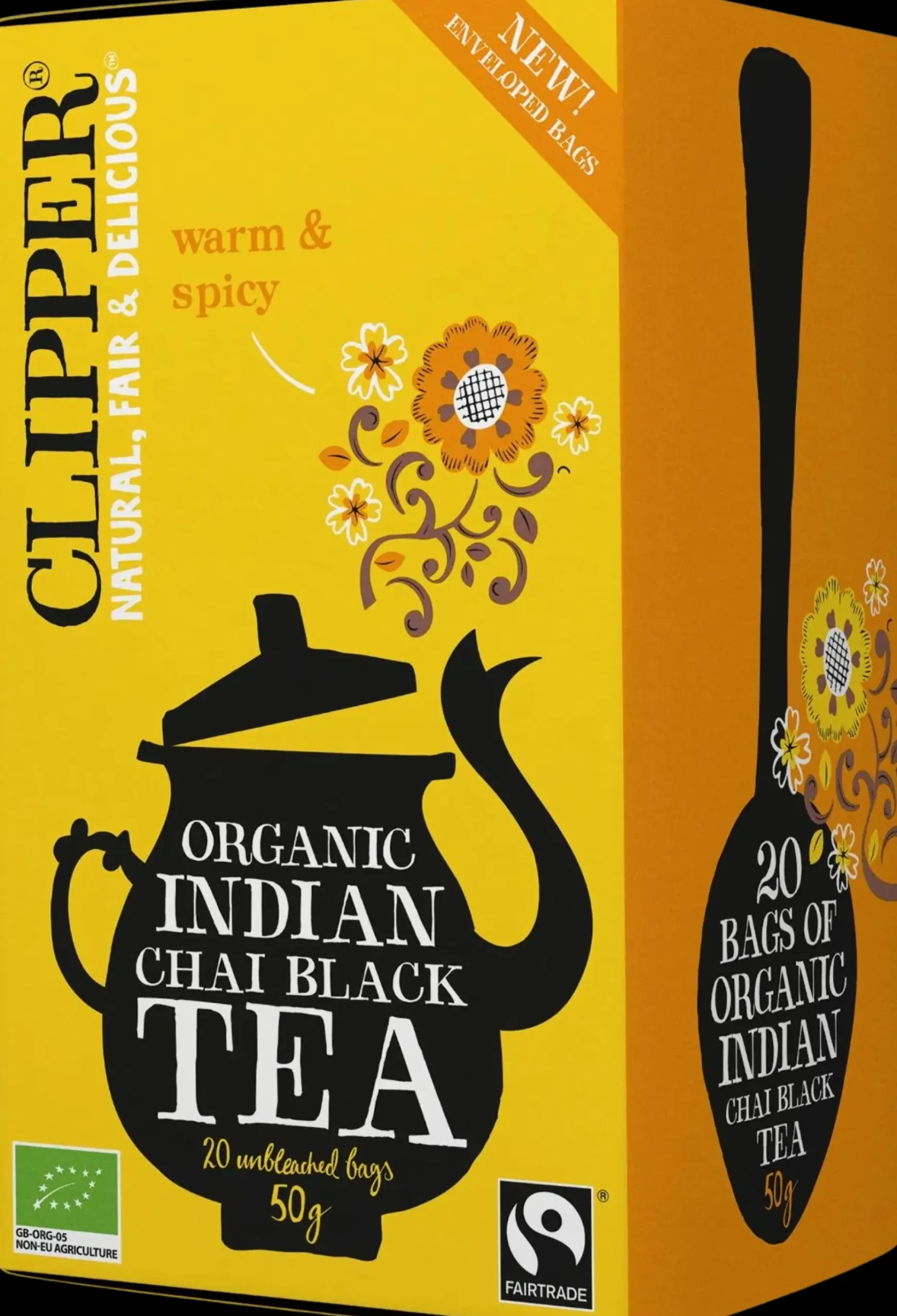Clipper Luomu Indian Chai musta tee 20ps / 50g Reilu kauppa