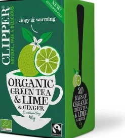 Clipper Luomu Vihreä tee, lime & inkivääri 40g / 20ps Reilu kauppa