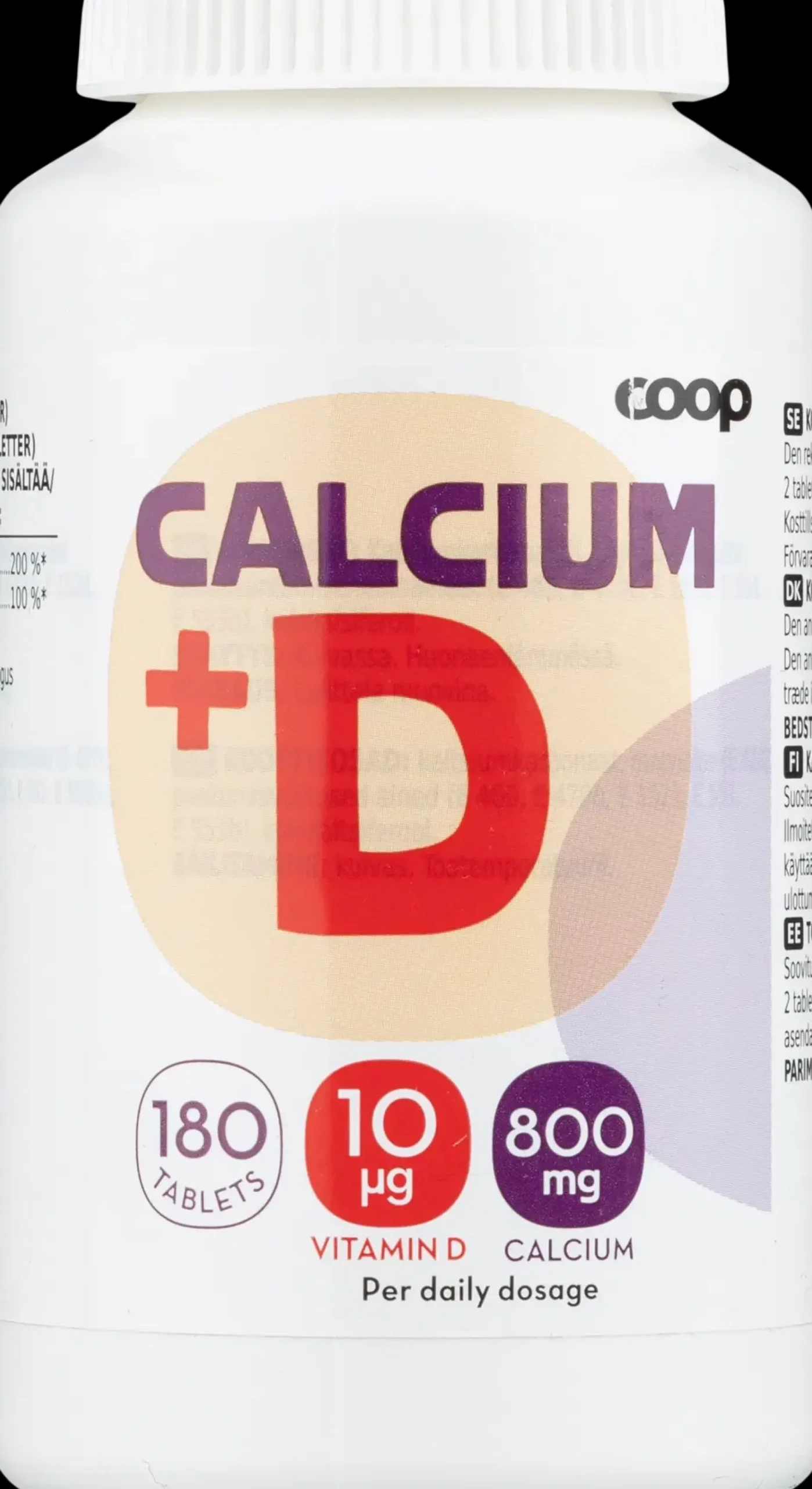 Coop Kalsium 800mg + D 180 tablettia
