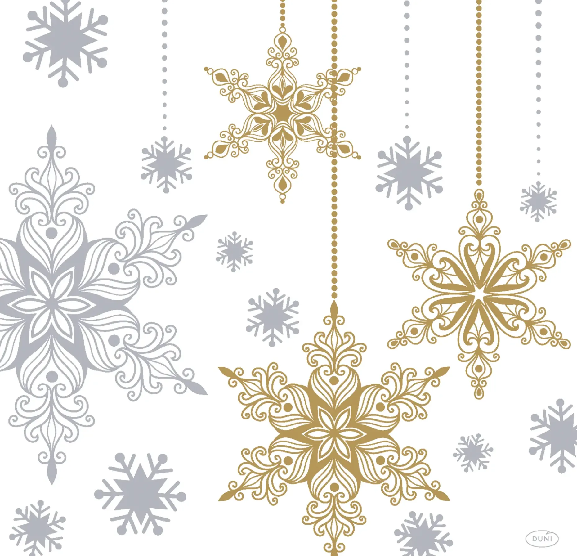 DUNI Bio Dunisoft®-lautasliina 40 x 40 cm 1/4 Snowstars valkoinen 12 x 12
