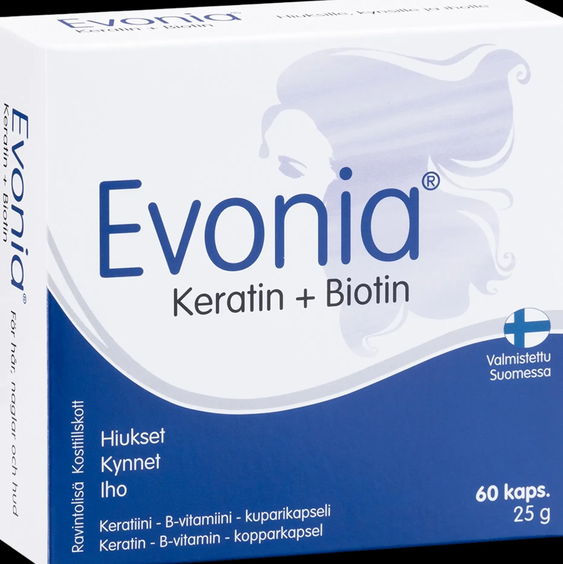 Evonia Keratin + Biotin Keratiini-B-vitamiini-kuparikapseli 60 kaps