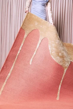 Finarte Sula villa-tencel matto persikka
