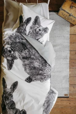 Finlayson pussilakanasetti Villipedot musta/valkoinen 150x210+50x60 cm