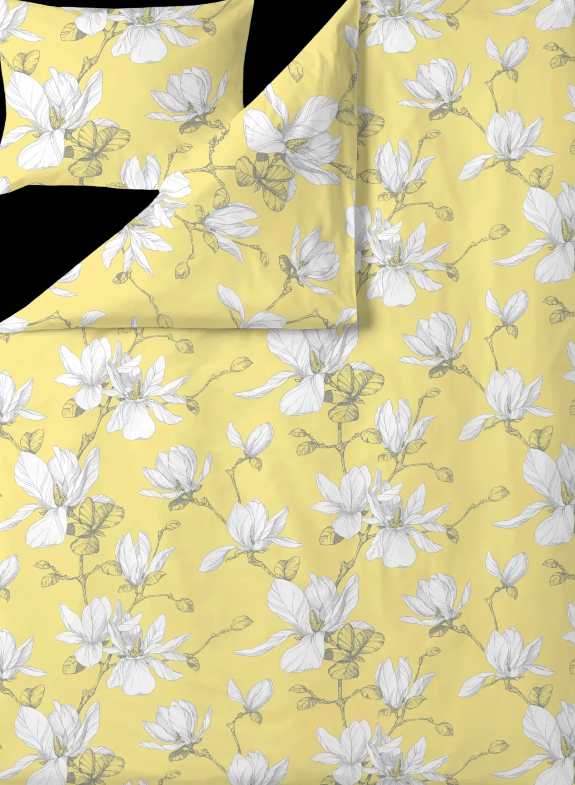 Finlayson satiini pussilakanasetti Magnolia 150X210+50X60 keltainen