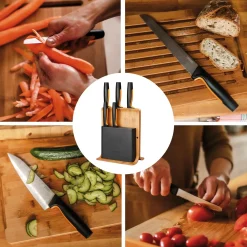 Fiskars Functional Form Veitsitukki bambu (sis. 5 veistä)