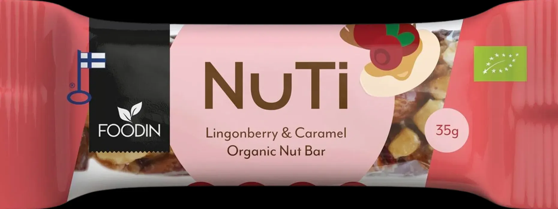 Foodin NUTI, Puolukka & Kinuski, Luomu, 35g