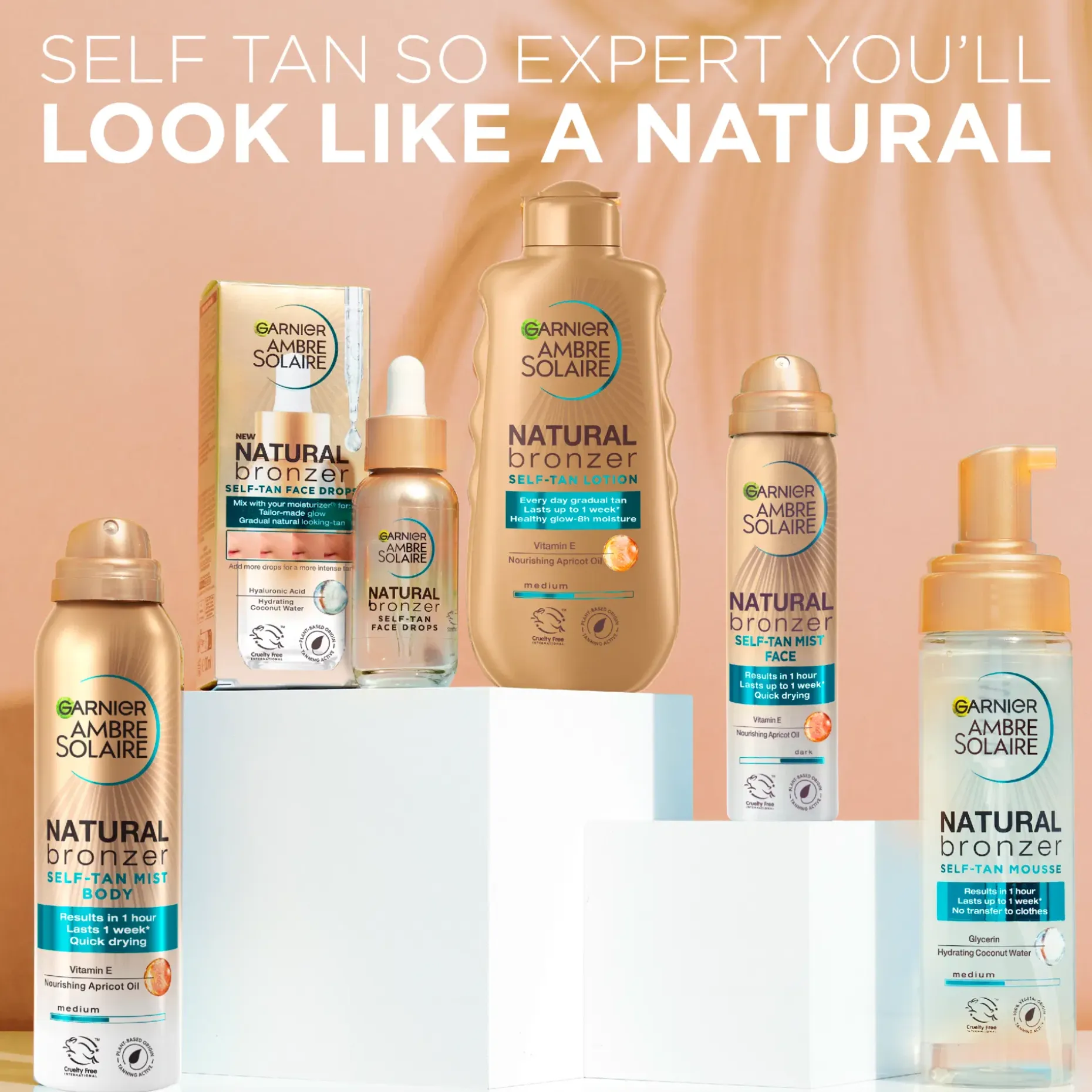 Garnier Ambre Solaire Natural Bronzer itseruskettava normaalille iholle 200 ml