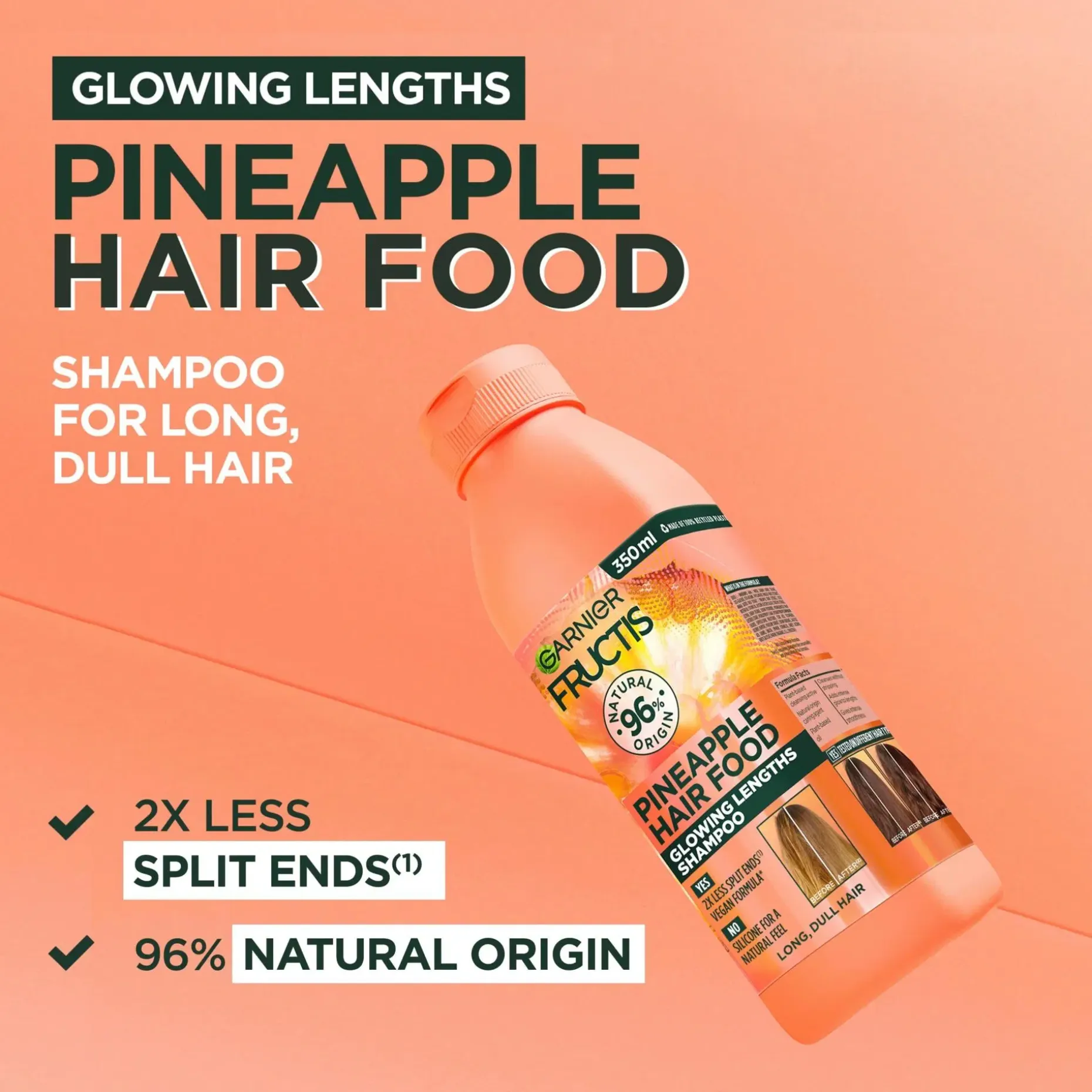 Garnier Fructis Hair Food Pineapple shampoo pitkille hiuksille 350 ml
