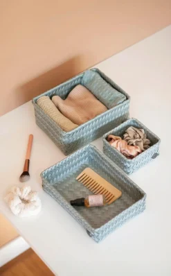 Handed By kierrätysmuovinen neliö minikori eucalyptus 7 x 12 x12 cm