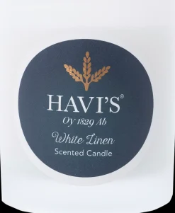 Havi´s tuoksulyhty white linen 7x7,8cm 1kpl 30h